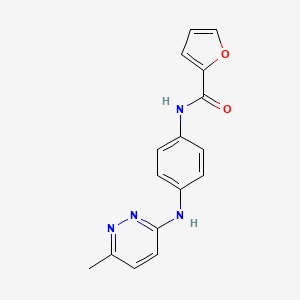 molecular formula C16H14N4O2 B3000802 N-(4-((6-methylpyridazin-3-yl)amino)phenyl)furan-2-carboxamide CAS No. 1172019-16-7