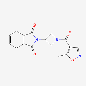 molecular formula C16H17N3O4 B3000814 2-(1-(5-methylisoxazole-4-carbonyl)azetidin-3-yl)-3a,4,7,7a-tetrahydro-1H-isoindole-1,3(2H)-dione CAS No. 2034492-20-9