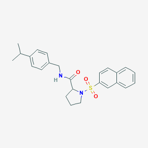molecular formula C25H28N2O3S B300082 1-(naphthalen-2-ylsulfonyl)-N-[4-(propan-2-yl)benzyl]prolinamide 