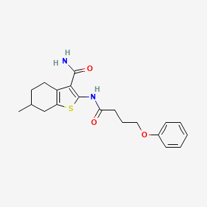 molecular formula C20H24N2O3S B3000821 6-Methyl-2-(4-phenoxybutanamido)-4,5,6,7-tetrahydrobenzo[b]thiophene-3-carboxamide CAS No. 459152-53-5