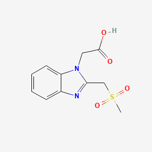 molecular formula C11H12N2O4S B3000825 {2-[(methylsulfonyl)methyl]-1H-benzimidazol-1-yl}acetic acid CAS No. 875163-37-4