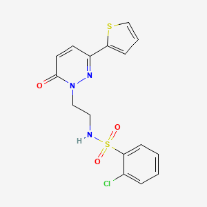 2-chloro-N-(2-(6-oxo-3-(thiophen-2-yl)pyridazin-1(6H)-yl)ethyl)benzenesulfonamide