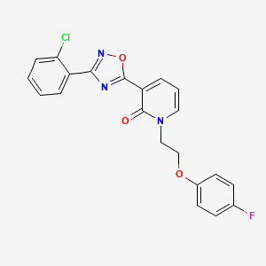 molecular formula C21H15ClFN3O3 B3000829 3-(3-(2-chlorophenyl)-1,2,4-oxadiazol-5-yl)-1-(2-(4-fluorophenoxy)ethyl)pyridin-2(1H)-one CAS No. 1396855-31-4