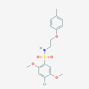 molecular formula C17H20ClNO5S B300083 4-chloro-2,5-dimethoxy-N-[2-(4-methylphenoxy)ethyl]benzenesulfonamide 