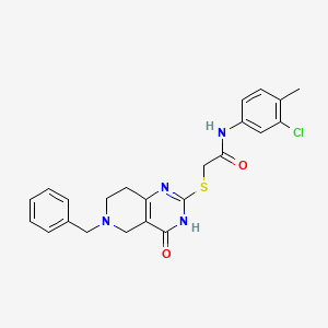 2-({6-benzyl-4-oxo-3H,4H,5H,6H,7H,8H-pyrido[4,3-d]pyrimidin-2-yl}sulfanyl)-N-(3-chloro-4-methylphenyl)acetamide