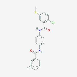 molecular formula C25H27ClN2O2S B300084 N-(4-{[2-chloro-5-(methylsulfanyl)benzoyl]amino}phenyl)-1-adamantanecarboxamide 