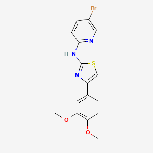 molecular formula C16H14BrN3O2S B3000845 N-(5-bromopyridin-2-yl)-4-(3,4-dimethoxyphenyl)thiazol-2-amine CAS No. 1251703-10-2