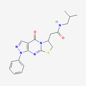 molecular formula C19H21N5O2S B3000852 N-isobutyl-2-(4-oxo-1-phenyl-1,4,6,7-tetrahydropyrazolo[3,4-d]thiazolo[3,2-a]pyrimidin-6-yl)acetamide CAS No. 941957-87-5