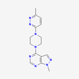 molecular formula C15H18N8 B3000858 1-Methyl-4-[4-(6-methylpyridazin-3-yl)piperazin-1-yl]pyrazolo[3,4-d]pyrimidine CAS No. 2380176-75-8
