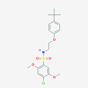 molecular formula C20H26ClNO5S B300086 N-[2-(4-tert-butylphenoxy)ethyl]-4-chloro-2,5-dimethoxybenzenesulfonamide 