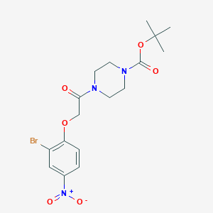 molecular formula C17H22BrN3O6 B3000860 叔丁基 4-[2-(2-溴-4-硝基苯氧基)乙酰基]哌嗪-1-羧酸酯 CAS No. 2377920-24-4