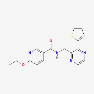 molecular formula C17H16N4O2S B3000866 6-ethoxy-N-((3-(thiophen-2-yl)pyrazin-2-yl)methyl)nicotinamide CAS No. 2034496-41-6