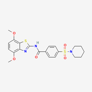 molecular formula C21H23N3O5S2 B3000868 N-(4,7-dimethoxybenzo[d]thiazol-2-yl)-4-(piperidin-1-ylsulfonyl)benzamide CAS No. 862807-66-7