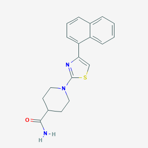molecular formula C19H19N3OS B300087 1-(4-Naphthalen-1-yl-thiazol-2-yl)-piperidine-4-carboxylic acid amide 