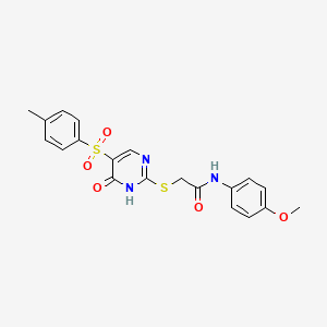 molecular formula C20H19N3O5S2 B3000876 N-(4-methoxyphenyl)-2-((6-oxo-5-tosyl-1,6-dihydropyrimidin-2-yl)thio)acetamide CAS No. 866866-11-7