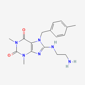 molecular formula C17H22N6O2 B3000877 8-(2-Aminoethylamino)-1,3-dimethyl-7-[(4-methylphenyl)methyl]purine-2,6-dione CAS No. 505080-97-7