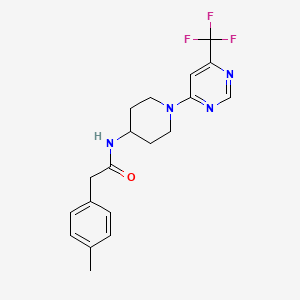 molecular formula C19H21F3N4O B3000888 2-(4-甲基苯基)-N-{1-[6-(三氟甲基)嘧啶-4-基]哌啶-4-基}乙酰胺 CAS No. 1775557-48-6