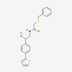 2-Benzylsulfanyl-N-[2-hydroxy-2-(4-thiophen-2-ylphenyl)ethyl]acetamide
