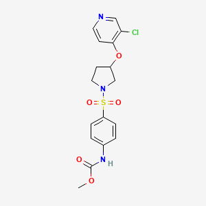 molecular formula C17H18ClN3O5S B3000892 甲基(4-((3-((3-氯吡啶-4-基)氧)吡咯烷-1-基)磺酰基)苯基)氨基甲酸酯 CAS No. 2034432-88-5