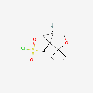 molecular formula C9H13ClO3S B3000893 [(1R,5R)-Spiro[3-oxabicyclo[3.1.0]hexane-2,1'-cyclobutane]-1-yl]methanesulfonyl chloride CAS No. 2155840-57-4