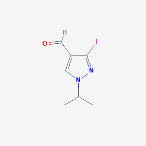 molecular formula C7H9IN2O B3000894 3-碘-1-(丙-2-基)-1H-吡唑-4-甲醛 CAS No. 1946813-73-5