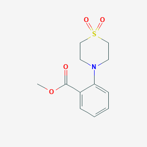 molecular formula C12H15NO4S B3000902 Methyl 2-(1,1-dioxo-1lambda~6~,4-thiazinan-4-yl)benzenecarboxylate CAS No. 866144-44-7