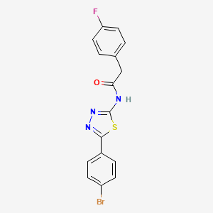 molecular formula C16H11BrFN3OS B3000905 N-(5-(4-溴苯基)-1,3,4-噻二唑-2-基)-2-(4-氟苯基)乙酰胺 CAS No. 476463-54-4