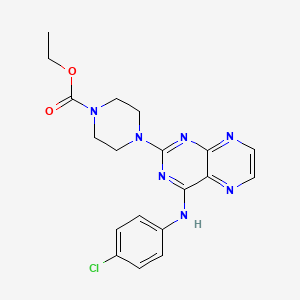 Ethyl 4-(4-((4-chlorophenyl)amino)pteridin-2-yl)piperazine-1-carboxylate