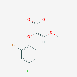 molecular formula C11H10BrClO4 B3000909 甲基 (E)-2-(2-溴-4-氯苯氧基)-3-甲氧基丙-2-烯酸酯 CAS No. 866143-75-1