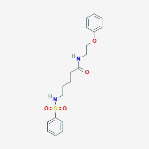 molecular formula C19H24N2O4S B300091 N-(2-phenoxyethyl)-5-[(phenylsulfonyl)amino]pentanamide 