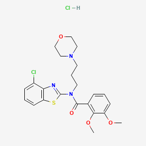 molecular formula C23H27Cl2N3O4S B3000914 N-(4-chlorobenzo[d]thiazol-2-yl)-2,3-dimethoxy-N-(3-morpholinopropyl)benzamide hydrochloride CAS No. 1216718-73-8