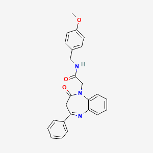 molecular formula C25H23N3O3 B3000915 N-(4-methoxybenzyl)-2-(2-oxo-4-phenyl-2,3-dihydro-1H-1,5-benzodiazepin-1-yl)acetamide CAS No. 842109-97-1