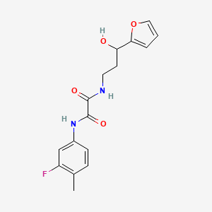 molecular formula C16H17FN2O4 B3000920 N1-(3-fluoro-4-methylphenyl)-N2-(3-(furan-2-yl)-3-hydroxypropyl)oxalamide CAS No. 1421500-05-1