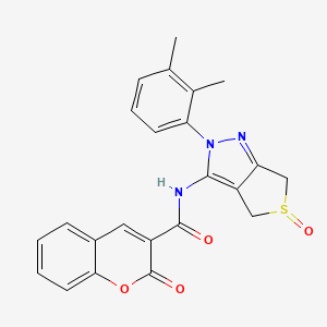 molecular formula C23H19N3O4S B3000921 N-[2-(2,3-dimethylphenyl)-5-oxo-4,6-dihydrothieno[3,4-c]pyrazol-3-yl]-2-oxochromene-3-carboxamide CAS No. 958703-93-0