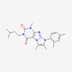 molecular formula C23H29N5O2 B3000922 6-(2,4-Dimethylphenyl)-4,7,8-trimethyl-2-(3-methylbutyl)purino[7,8-a]imidazole-1,3-dione CAS No. 904372-34-5
