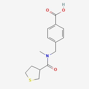molecular formula C14H17NO3S B3000924 4-((N-methyltetrahydrothiophene-3-carboxamido)methyl)benzoic acid CAS No. 1488850-77-6