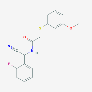 molecular formula C17H15FN2O2S B3000926 N-[Cyano-(2-fluorophenyl)methyl]-2-(3-methoxyphenyl)sulfanylacetamide CAS No. 1385290-01-6