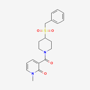 molecular formula C19H22N2O4S B3000927 3-(4-(benzylsulfonyl)piperidine-1-carbonyl)-1-methylpyridin-2(1H)-one CAS No. 2034308-17-1