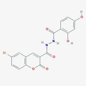 molecular formula C17H11BrN2O6 B3000932 6-bromo-N'-(2,4-dihydroxybenzoyl)-2-oxo-2H-chromene-3-carbohydrazide CAS No. 325805-23-0