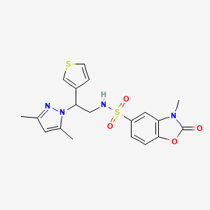 N-[2-(3,5-dimethyl-1H-pyrazol-1-yl)-2-(thiophen-3-yl)ethyl]-3-methyl-2-oxo-2,3-dihydro-1,3-benzoxazole-5-sulfonamide