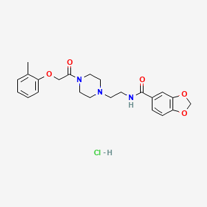 N-(2-(4-(2-(o-tolyloxy)acetyl)piperazin-1-yl)ethyl)benzo[d][1,3]dioxole-5-carboxamide hydrochloride
