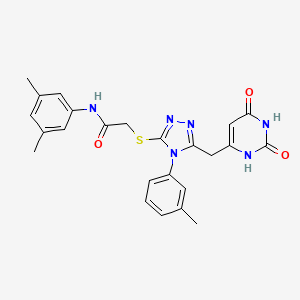 N-(3,5-dimethylphenyl)-2-[[5-[(2,4-dioxo-1H-pyrimidin-6-yl)methyl]-4-(3-methylphenyl)-1,2,4-triazol-3-yl]sulfanyl]acetamide