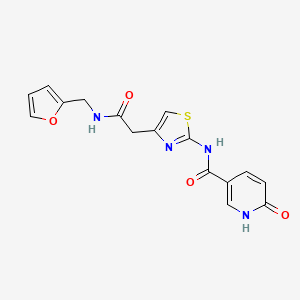 N-(4-(2-((furan-2-ylmethyl)amino)-2-oxoethyl)thiazol-2-yl)-6-oxo-1,6-dihydropyridine-3-carboxamide