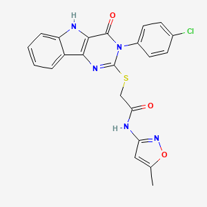 2-((3-(4-chlorophenyl)-4-oxo-4,5-dihydro-3H-pyrimido[5,4-b]indol-2-yl)thio)-N-(5-methylisoxazol-3-yl)acetamide