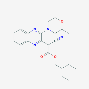 2-Ethylbutyl 2-cyano-2-[3-(2,6-dimethylmorpholin-4-yl)quinoxalin-2-yl]acetate