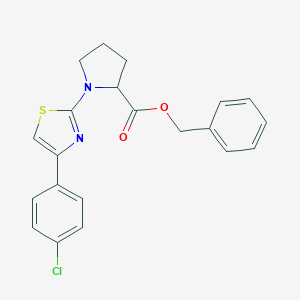 molecular formula C21H19ClN2O2S B300095 Benzyl 1-[4-(4-chlorophenyl)-1,3-thiazol-2-yl]-2-pyrrolidinecarboxylate 