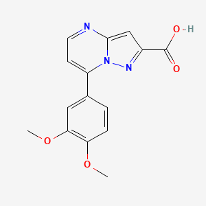 molecular formula C15H13N3O4 B3000958 7-(3,4-二甲氧基苯基)吡唑并[1,5-a]嘧啶-2-羧酸 CAS No. 886503-05-5