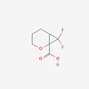 molecular formula C7H8F2O3 B3000959 7,7-二氟-2-氧代双环[4.1.0]庚烷-1-羧酸 CAS No. 1955548-76-1