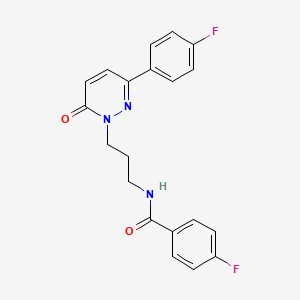 molecular formula C20H17F2N3O2 B3000981 4-fluoro-N-(3-(3-(4-fluorophenyl)-6-oxopyridazin-1(6H)-yl)propyl)benzamide CAS No. 1021090-95-8