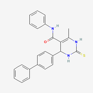 molecular formula C24H21N3OS B3000986 4-([1,1'-biphenyl]-4-yl)-6-methyl-N-phenyl-2-thioxo-1,2,3,4-tetrahydropyrimidine-5-carboxamide CAS No. 423740-30-1